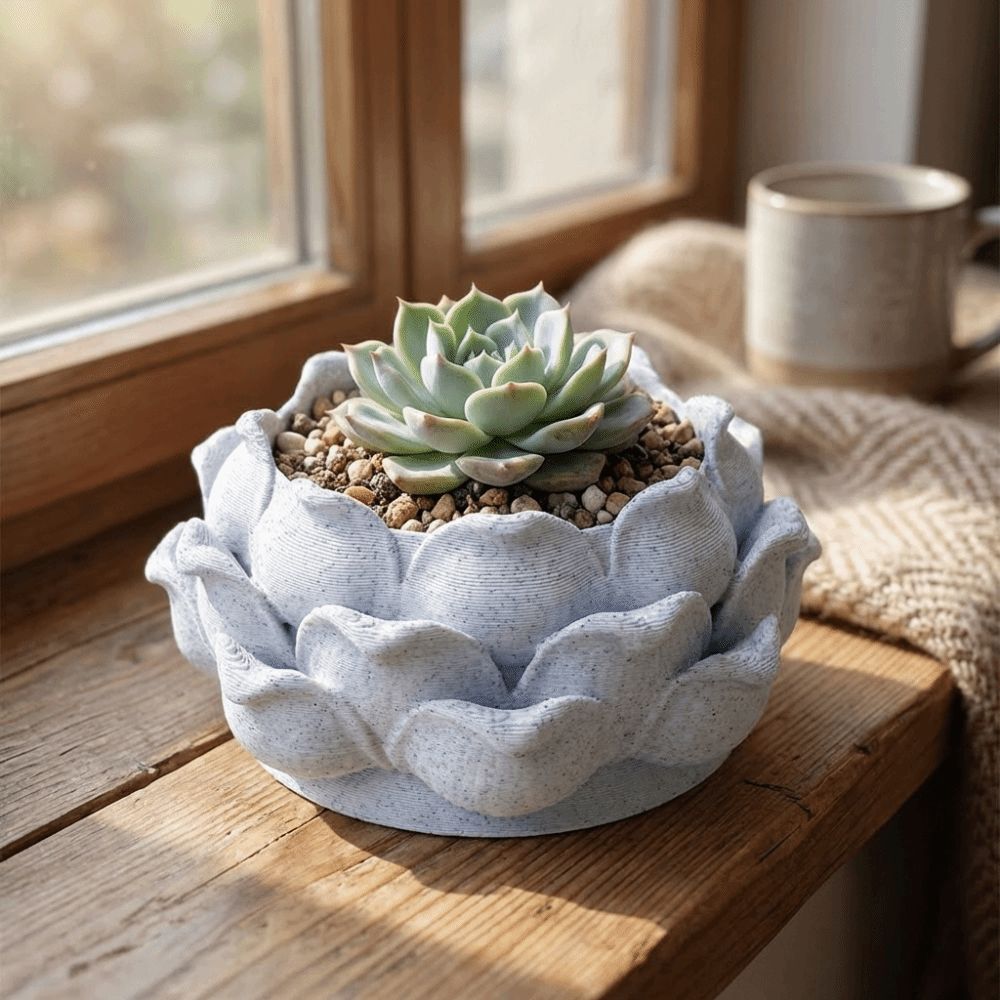 Pot Tanaman Sukulen Bentuk Ter - Echeveria Succulent ulasan dan harga